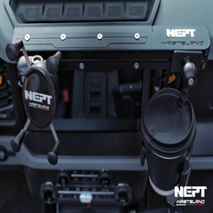 Multi-device guide rail system by NEPT Wasteland for Ford Bronco interior
