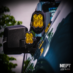 NEPT Wasteland LED light brackets for Ford Bronco A-Pillar mounting