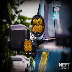 Durable A-Pillar LED light mounts by NEPT Wasteland for Ford Bronco