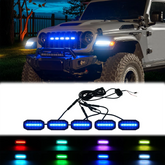 Jeep Wrangler grill lights with remote color-changing options for 2024 and 2025 model