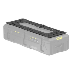 arcane warrior top molle panel installed on a rugged overlanding cargo case flex storage