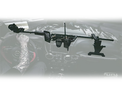 Custom-fit aluminum control rail for Jeep Wrangler JK dashboards