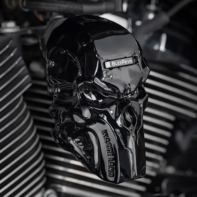 BuzzRevo Skeleton Skull Horn Cover For Harley Davidson