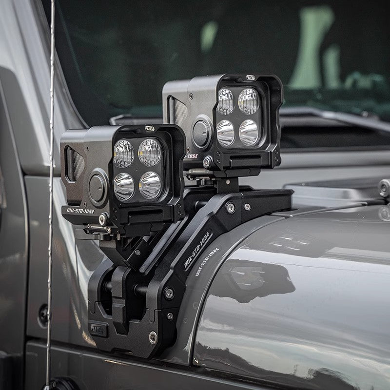 FURY Gravity A-pillar integrated lighting system for Jeep Wrangler