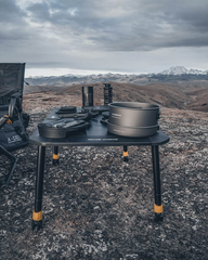 Compact Arcane Warrior camping cookware set for backcountry adventures