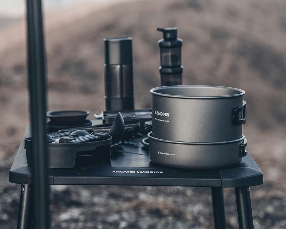 Arcane Warrior portable camping cookware set for van life and car camping