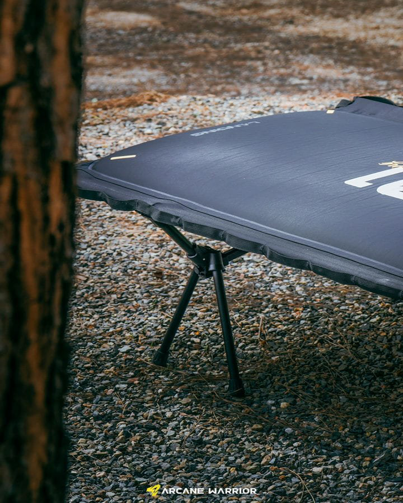 Arcane Warrior lightweight and portable self-inflating cot for overlanding