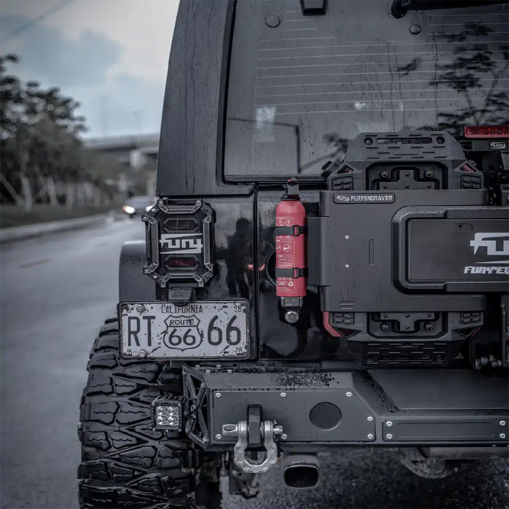 Heavy-duty rear light guards for Jeep Wrangler JK & JL by FURY Gravity