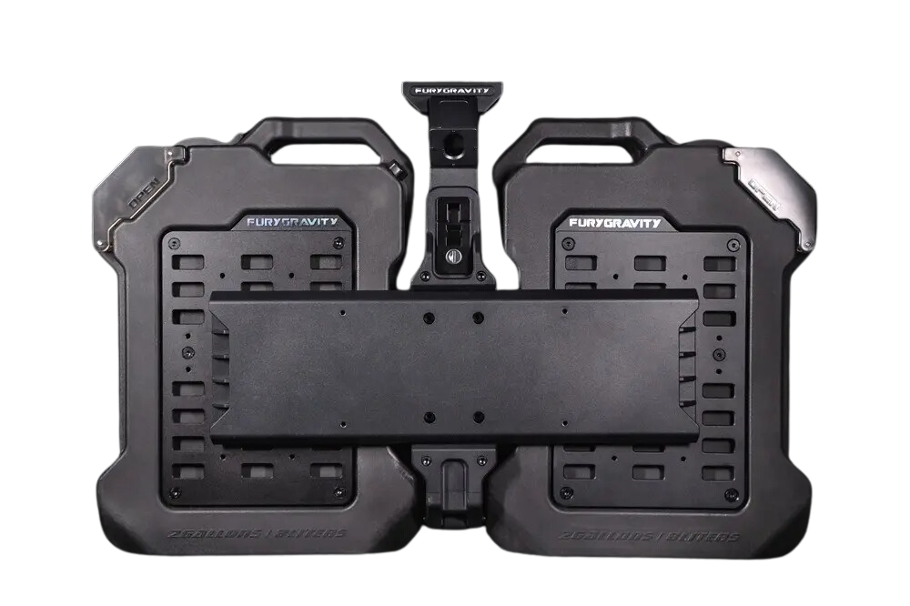 Fury gravity awaken series spare tire delete kit with 2 jerry cans
