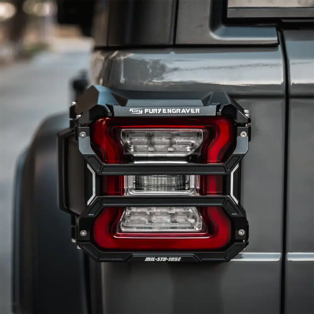 FURY Gravity tail light guards for Jeep Wrangler JK & JL off-road durability