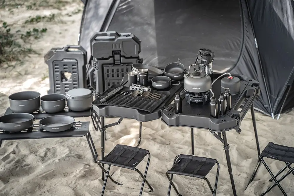 FURY Gravity collapsible camping cookware set for compact storage