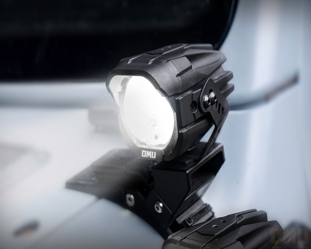 OMU Aluminum High and Low beam A-Pillar Spotlight For Jeep Wrangler