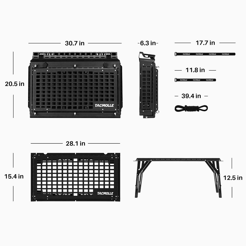 Rear Side Window Storage Box Molle Panel With Table For Ford Bronco