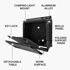 Rear Side Window Storage Box Molle Panel With Table For Ford Bronco