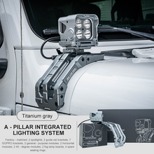 Load image into Gallery viewer, FURY Gravity A-pillar integrated lighting system for Jeep Wrangler