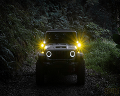 OMU Aluminum High and Low beam A-Pillar Spotlight For Jeep Wrangler