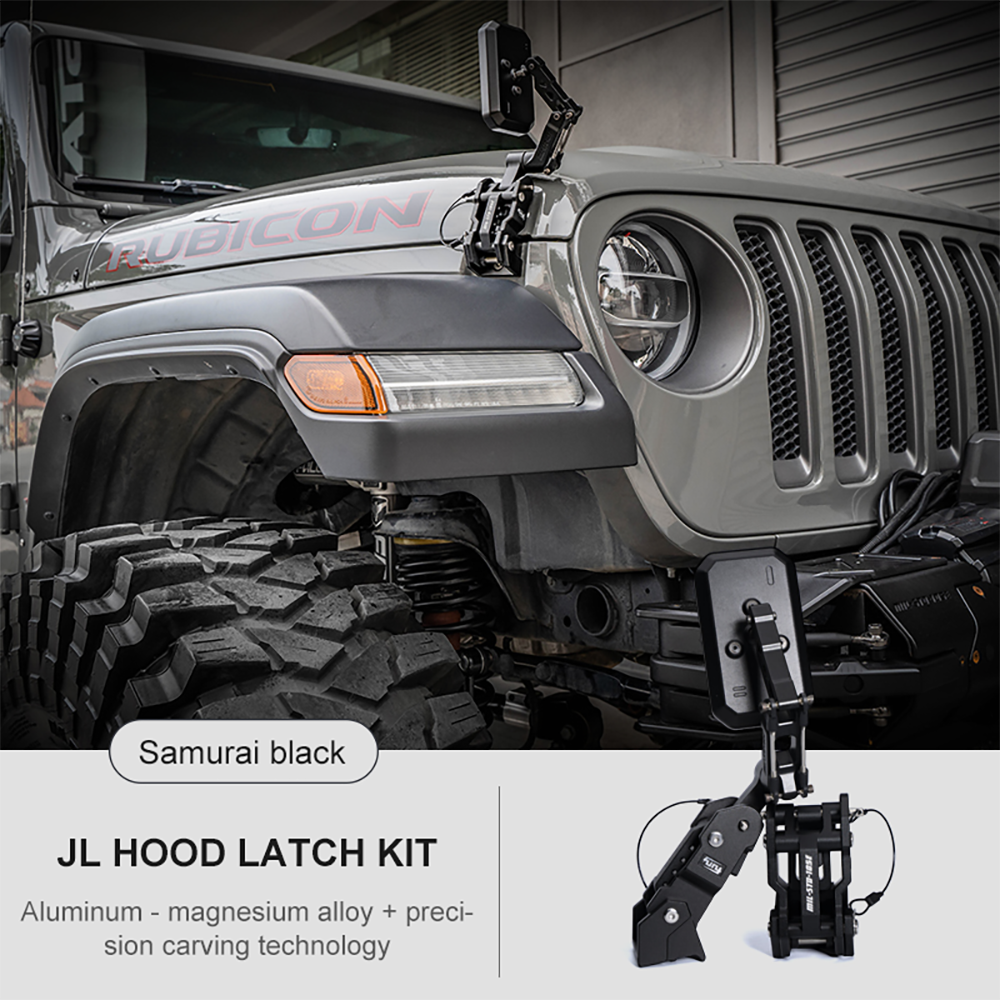 FURY Awaken Hood Latch With Mirror For Jeep Wrangler