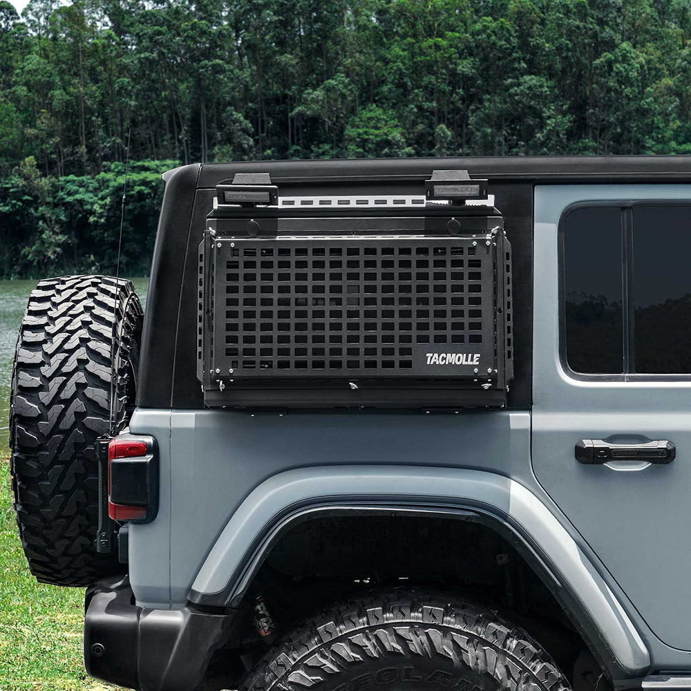 Rear Side Window Storage Box Molle Panel With Table For Jeep Wrangler