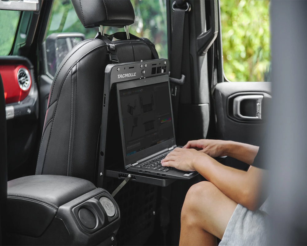 Back Seat Molle Panel With Tray and Steering Wheel Tray