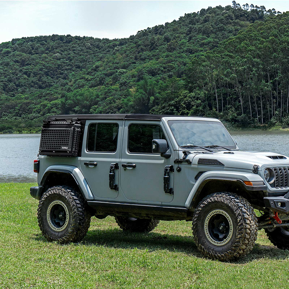 Rear Side Window Storage Box Molle Panel With Table For Jeep Wrangler