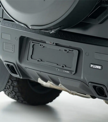 Detail image showcasing the durable steel construction and precision welds of the PLUMB rear bumper upgrade kit.