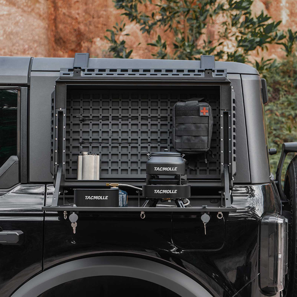 Rear Side Window Storage Box Molle Panel With Table For Ford Bronco