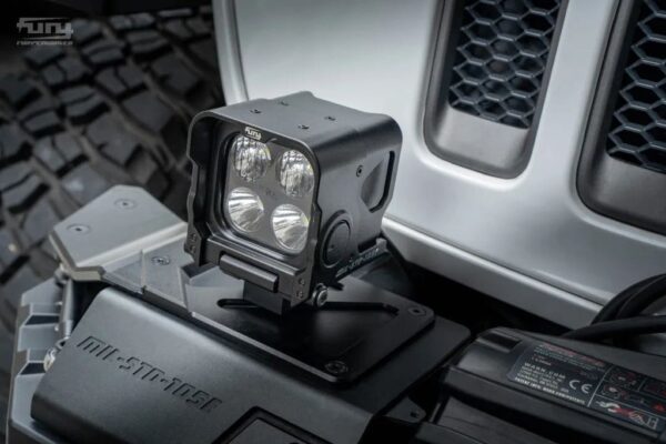 Jeep Wrangler A-Pillar LED light installation for nighttime trail adventures