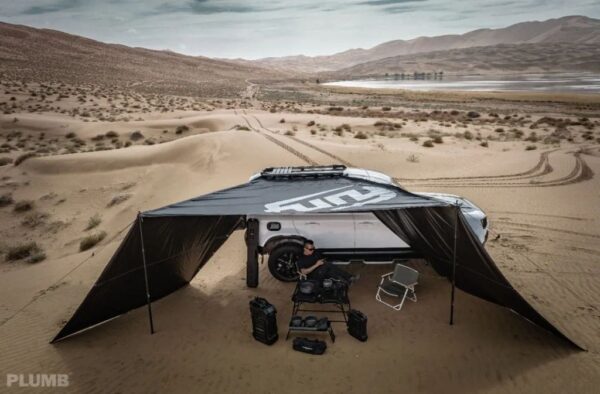 jeep wrangler awning with camping gear